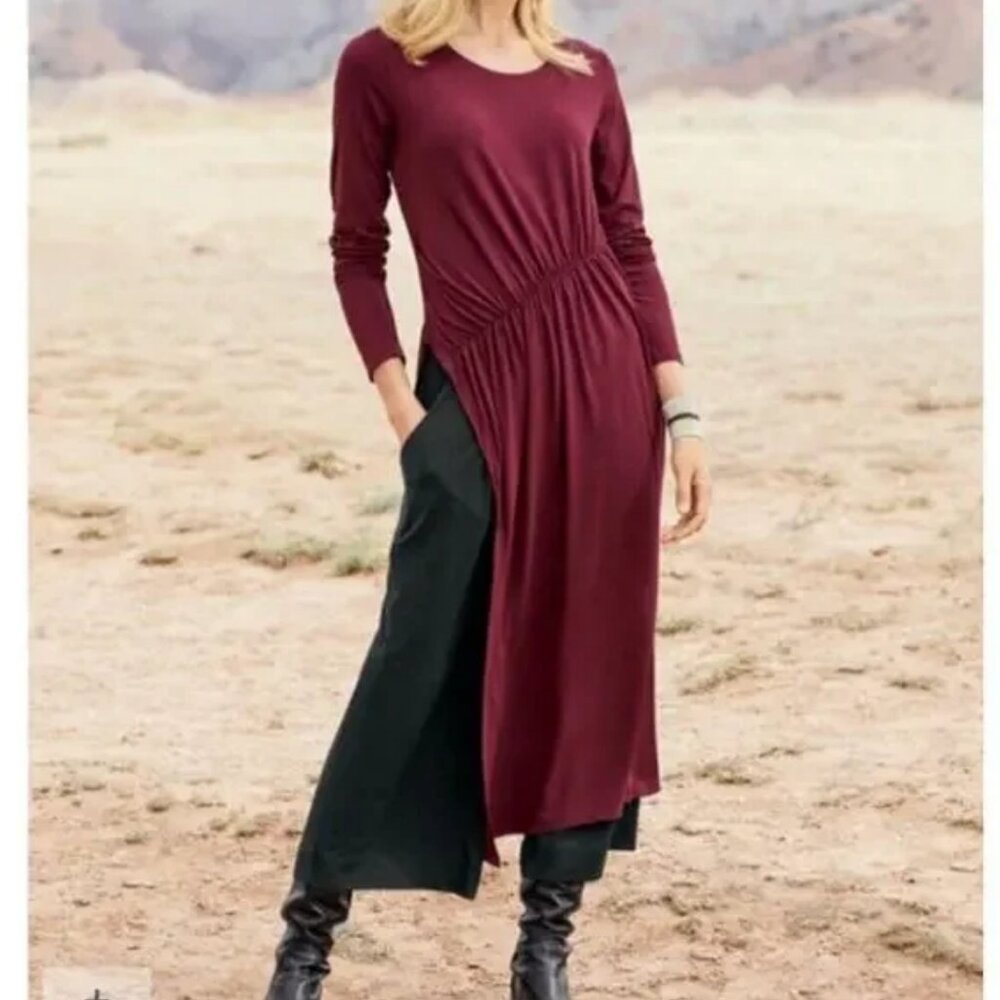 Peruvian Connection Port Long Sleeve Twyla Tunic Dress